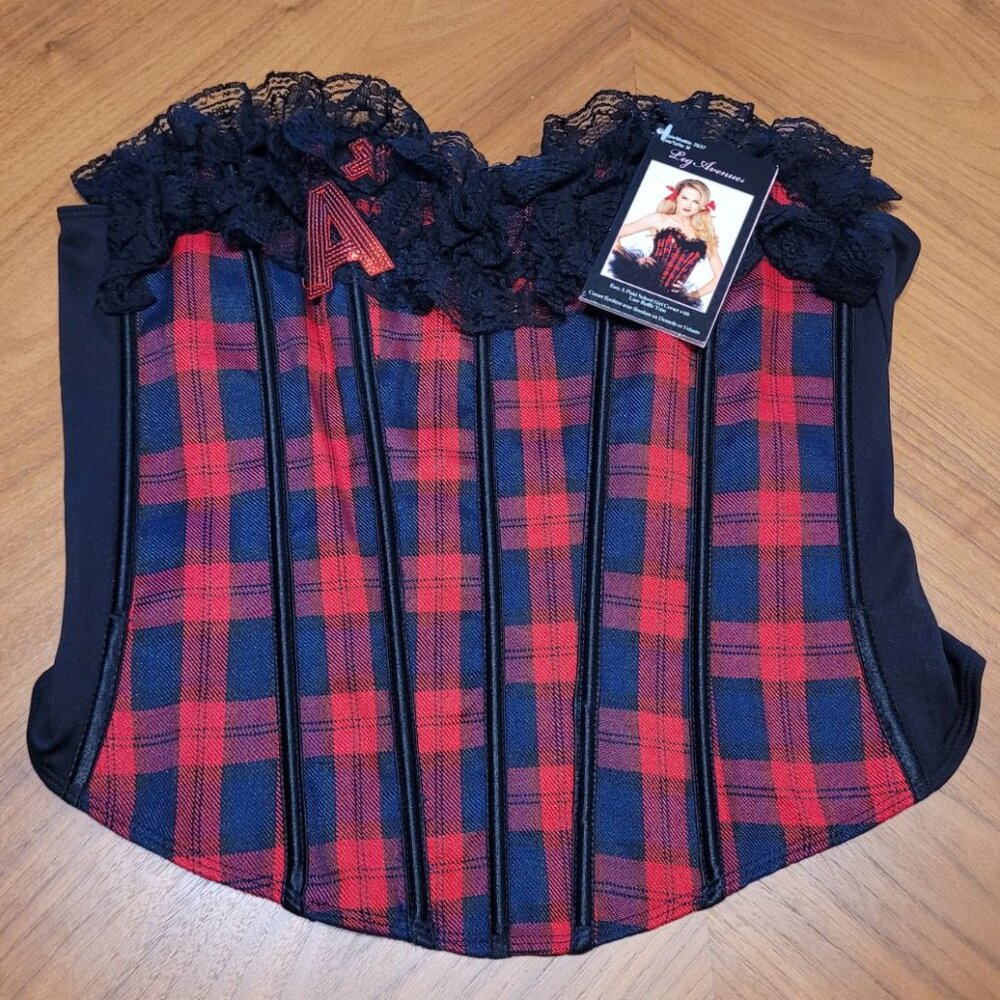 Red and Black Corset - Easy A/Schoolgirl Valentine's Costume/Cosplay/Plaid